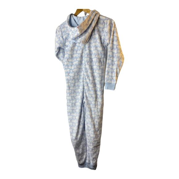 GAP Fleece Full-Zip Hooded Footless Snowflake & Polar Bear Pajamas Girls Sz 10 - Picture 3 of 10